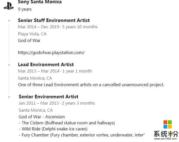 微软4A级工作室再添大将《战神》高级环境艺术家加盟(2)