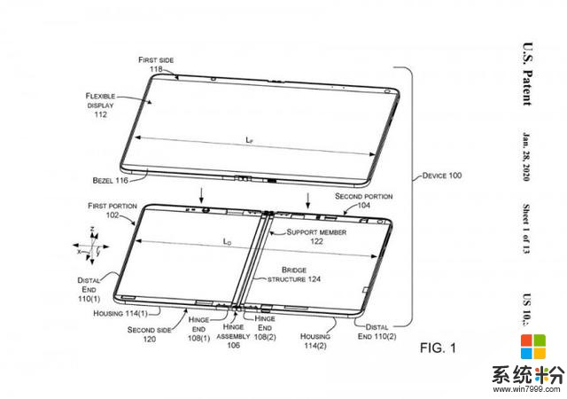 微软新专利展示了一款采用柔性可折叠屏幕的Surface设备(1)