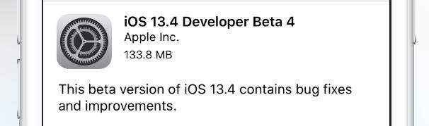 iOS13.4Beta4发布/卡屏Bug还未修复(1)