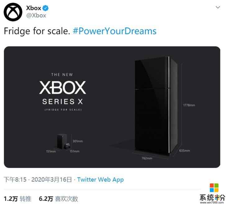 官方调侃设计：Xbox Series X 比冰箱小多了