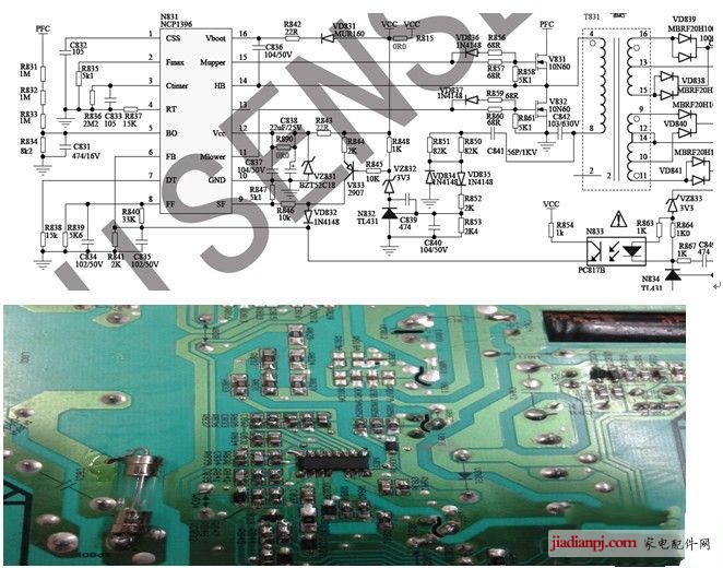 長虹液晶電視電源板12V輸出電壓異常高達23V是哪裏的故障