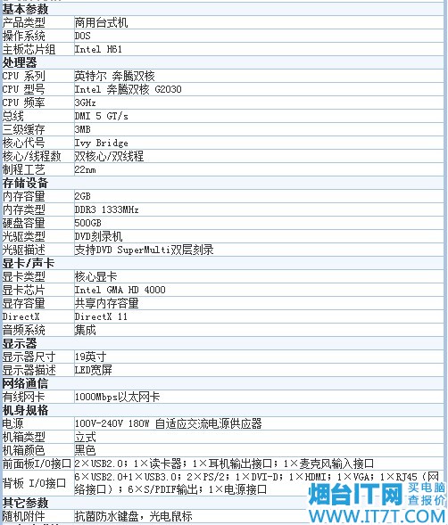 联想奥运版台式机的参数是什么？