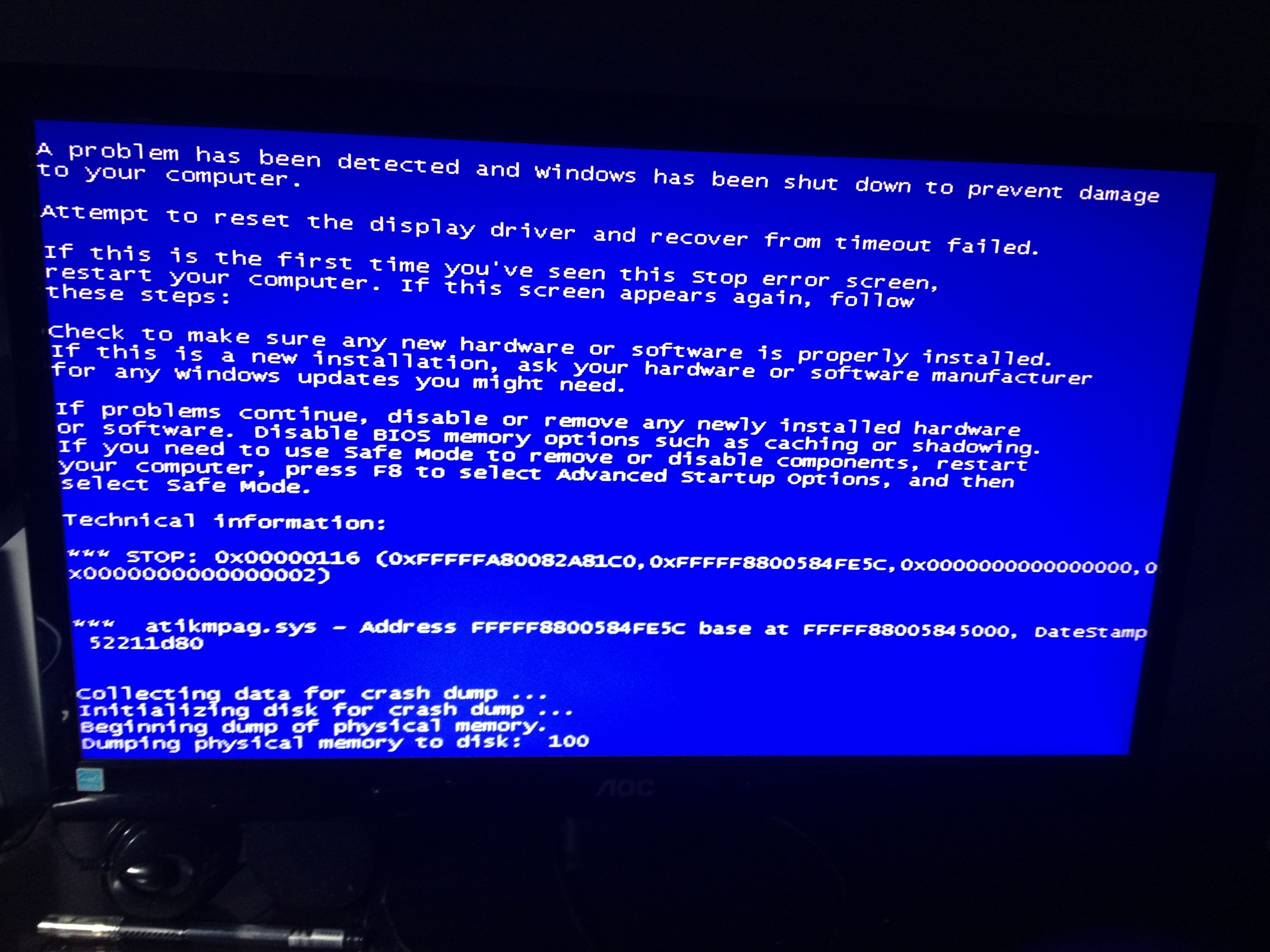 电脑蓝屏0x00008e，请问什么问题