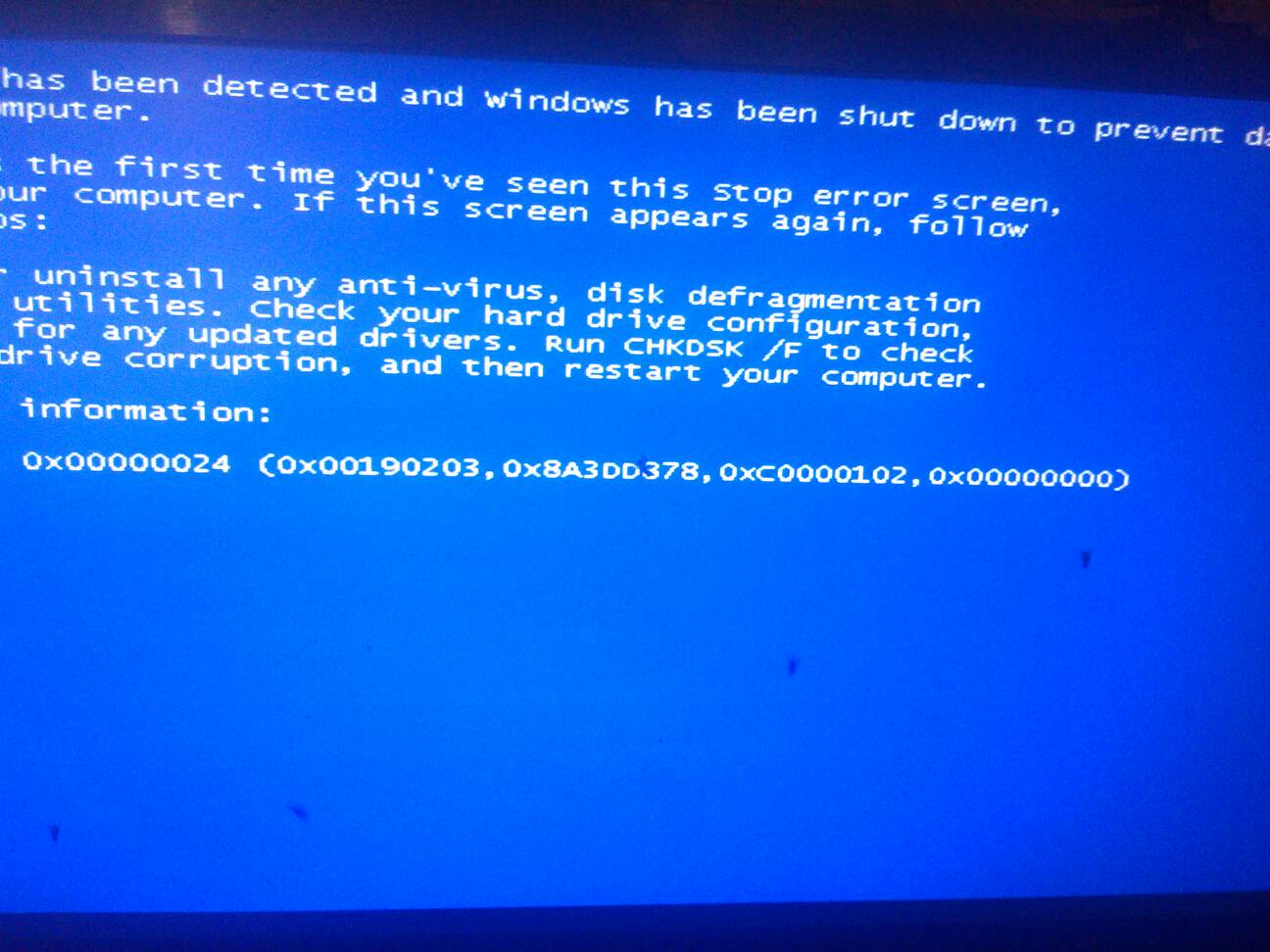 XP係統升級成Windows8後開機藍屏