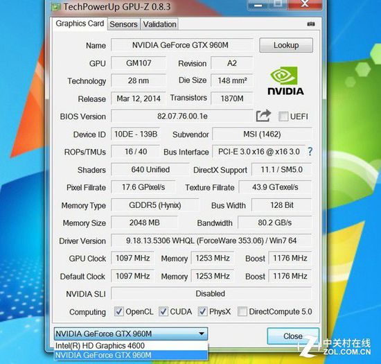 NVIDIA GeForce GTX 960M	和NVIDIA GeForce GTX 745谁强