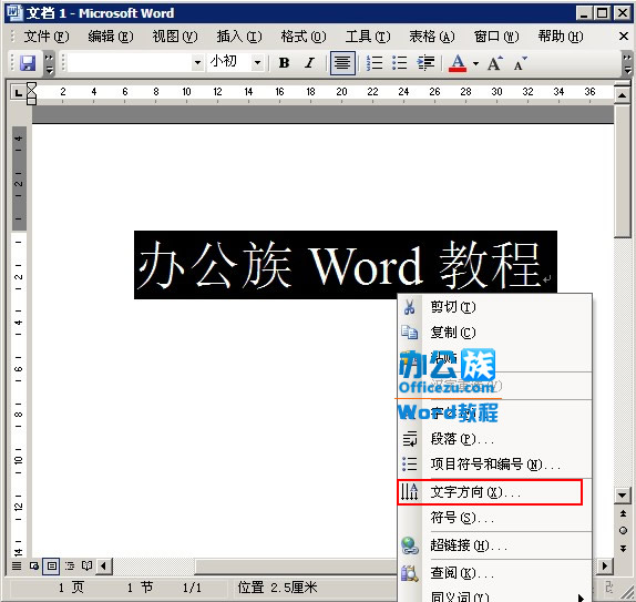 怎样调整word文档中文字的方向