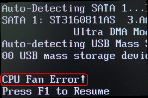 电脑开机出现CPU Fan Error是什么意思