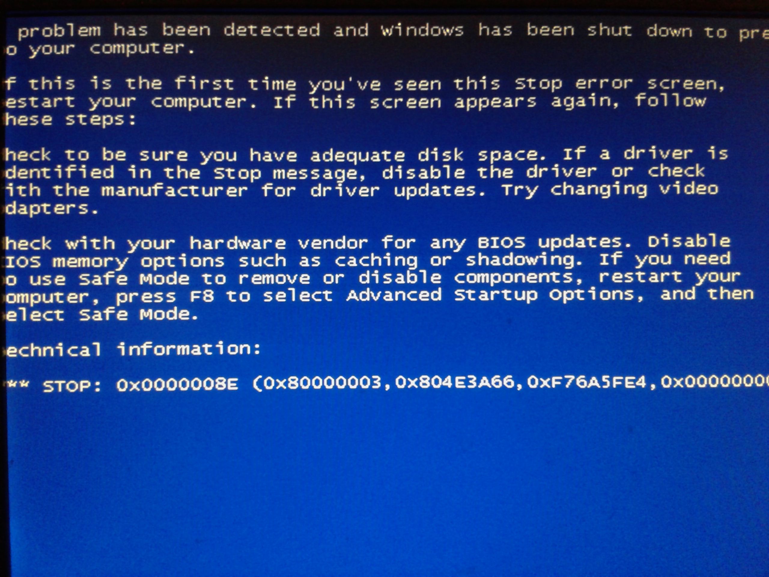 我的电脑这是怎么了\X20出现了蓝屏