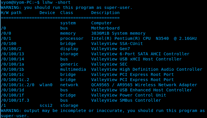 弱弱的问下linux如何查看硬件