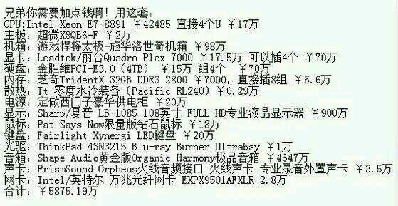 目前頂級的電腦配置是怎樣的？(1)