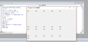 在执行VB时，输出数据时，第一行和第二行空这么多？(图1)