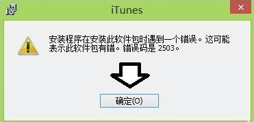 电脑安装iTunes提示错误码2503(图1)