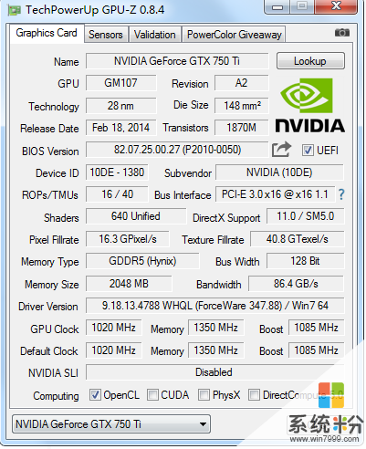 NVIDIA GeForce GTX 750 Ti显卡  驱动(图1)