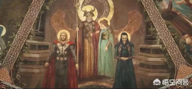《雷神3》里阿斯加德宫殿壁画上海拉与奥丁的一副壁画中，海拉拿的武器是否是雷霆之锤？(2)