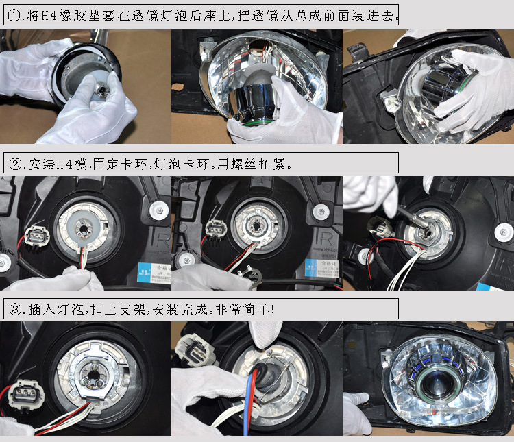 摩托車已裝疝氣大燈燈泡，再配一個透鏡可以嗎？(圖1)